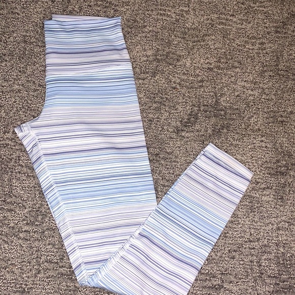 DYI Define Your Inspiration Womens M Blue White Stripe High Rise Leggings - Picture 1 of 3